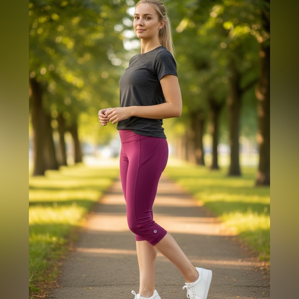 Lululemon Pace Rival Magenta Cropped Leggings Size 6